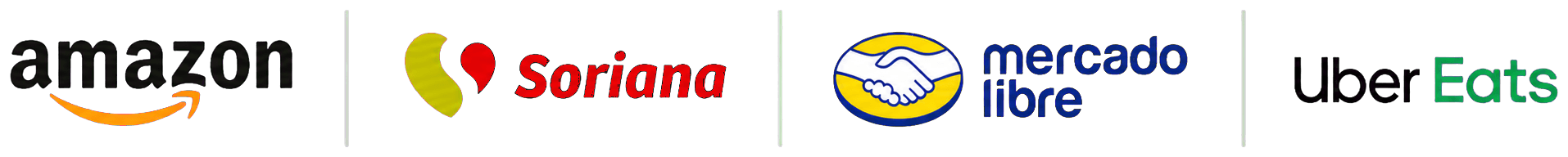 Amazon, Soriana, Mercado Libre y Uber Eats